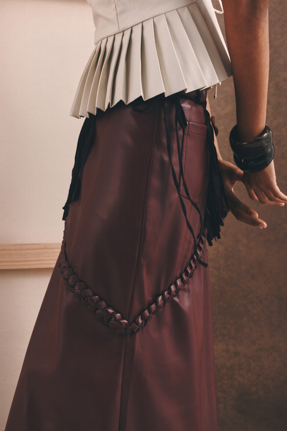 "LA TRANQUILA" SKIRT BURGUNDY