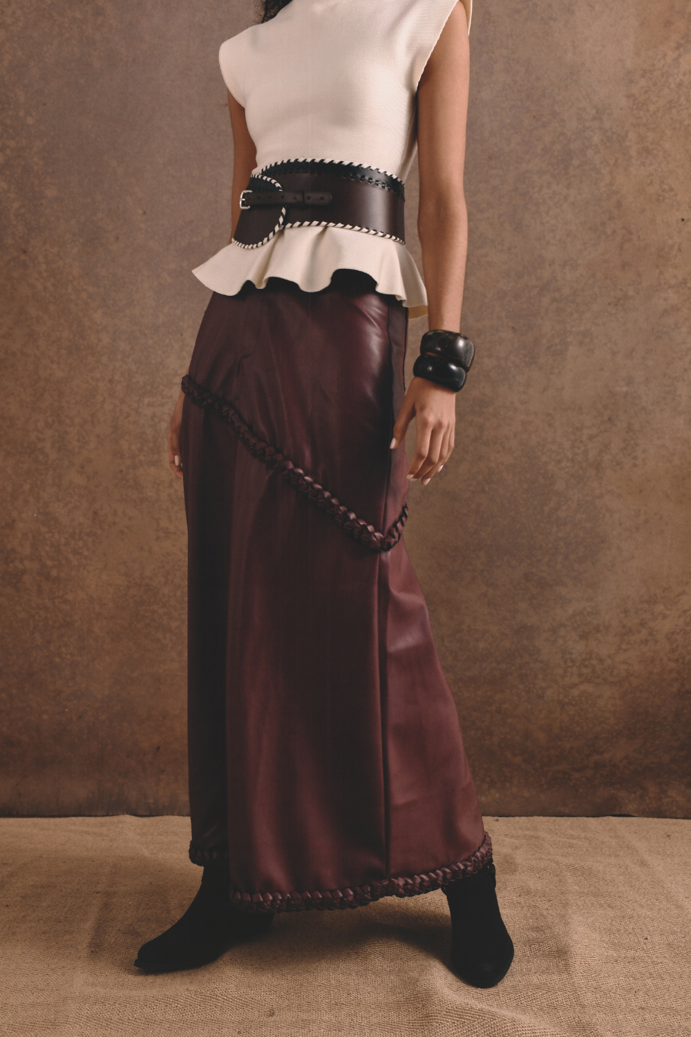 "LA TRANQUILA" SKIRT BURGUNDY
