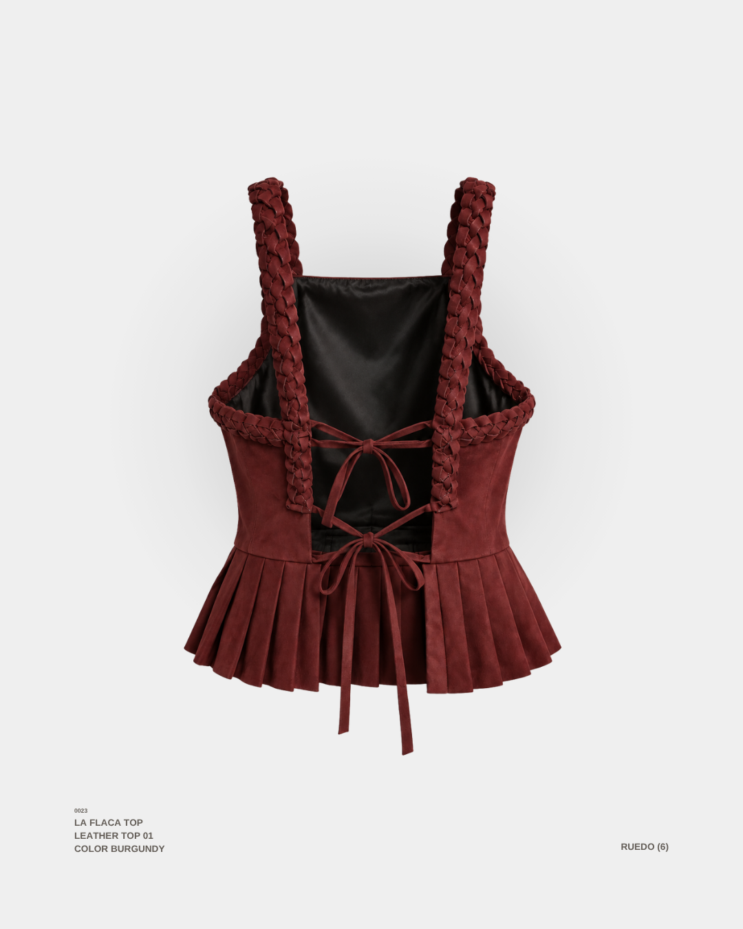 "LA FLACA" TOP BURGUNDY