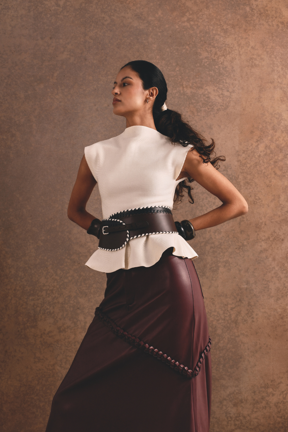 "LA TRANQUILA" SKIRT BURGUNDY