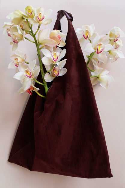 "La Memoria" Wine Suede Tote