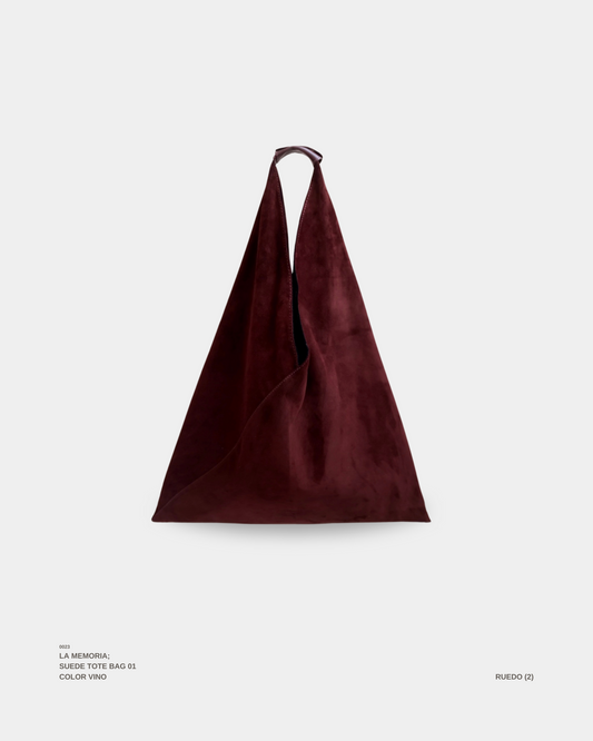 "La Memoria" Wine Suede Tote