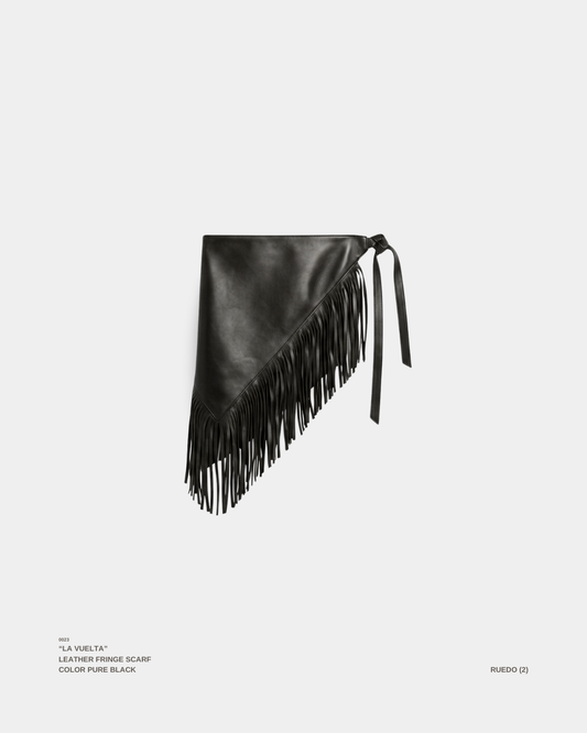 "LA VUELTA" FRINGE SCARF NEGRO
